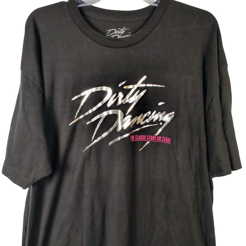 Womens XXL Dirty Dancing The Classic Story On Stage Black Cotton Graphic‎ Tee